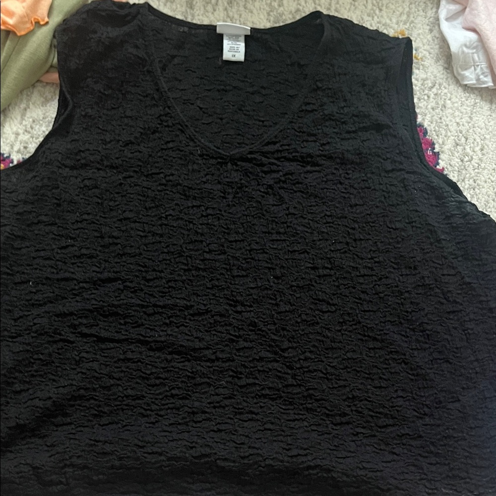 Jaclyn Smith Black Textured Tank Top